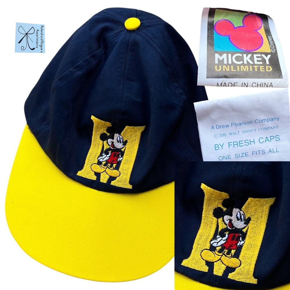 Mickey Unlimited Collegiate M Mickey Mouse Hat Sz OSFA